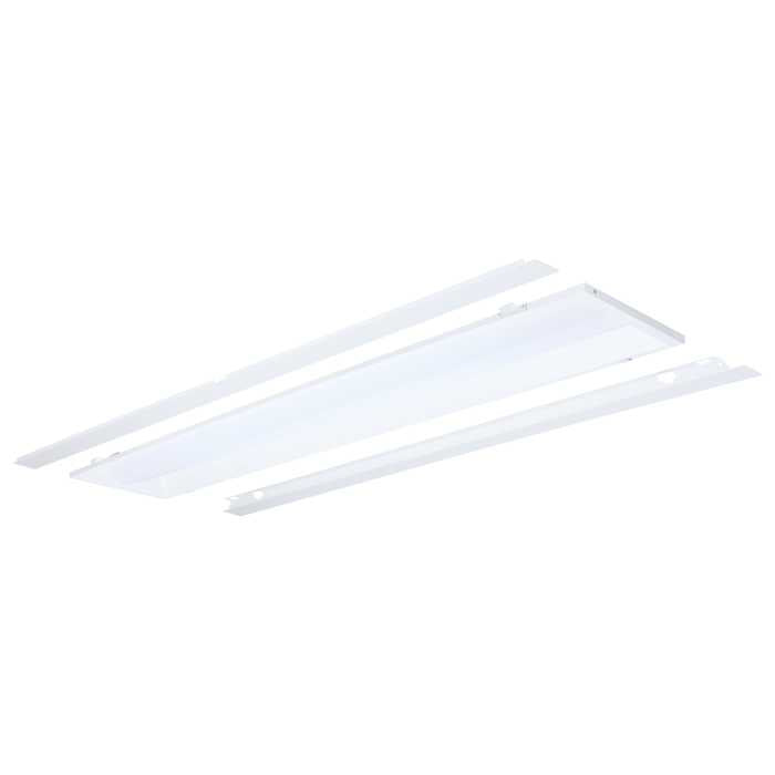 Satco 65-1300 40/30/20 Watt LED 1x4 Center Basket Troffer Retrofit Kit 35K/4K/5K CCT Dimmable 120-277 Volt Matte White Finish