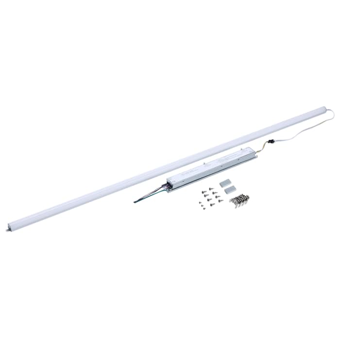 Satco 65-1333 30W/25W/20W/15W/10W Wattage Selectable LED Light Bar Retrofit Kit 3000K/3500K/4000K/5000K/6500K CCT Selectable 1-Bar 4 Feet 120-277 Volt Silver Finish