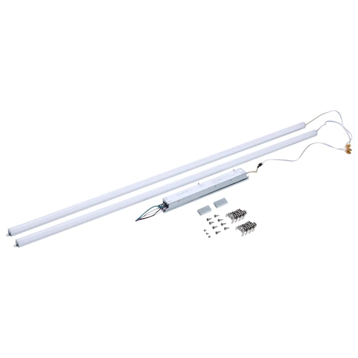 Satco 65-1334 50W/45W/40W/35W/30W Wattage Selectable LED Light Bar Retrofit Kit 3000K/3500K/4000K/5000K/6500K CCT Selectable 2-Bars 4 Feet 120-277 Volt Silver Finish