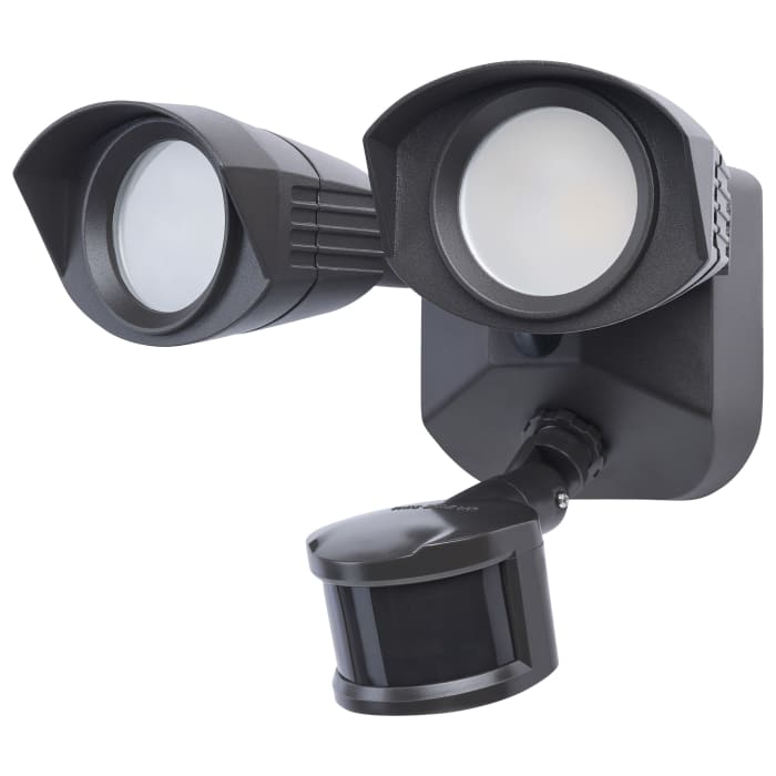 Satco 65-1403 20 Watt LED Dual Head Security Flood Light 80 CRI 3000K/4000K/5000K CCT Bronze Finish Wet Location Rated