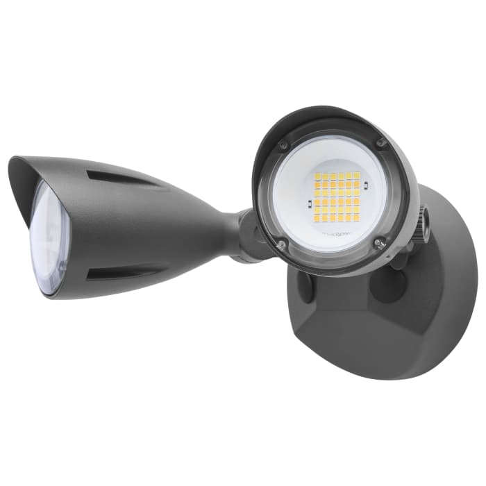 Satco 65-1414 20 Watt LED Dual Head Security Flood Light 80 CRI 3000K/4000K/5000K CCT Black Finish Wet Location Rated