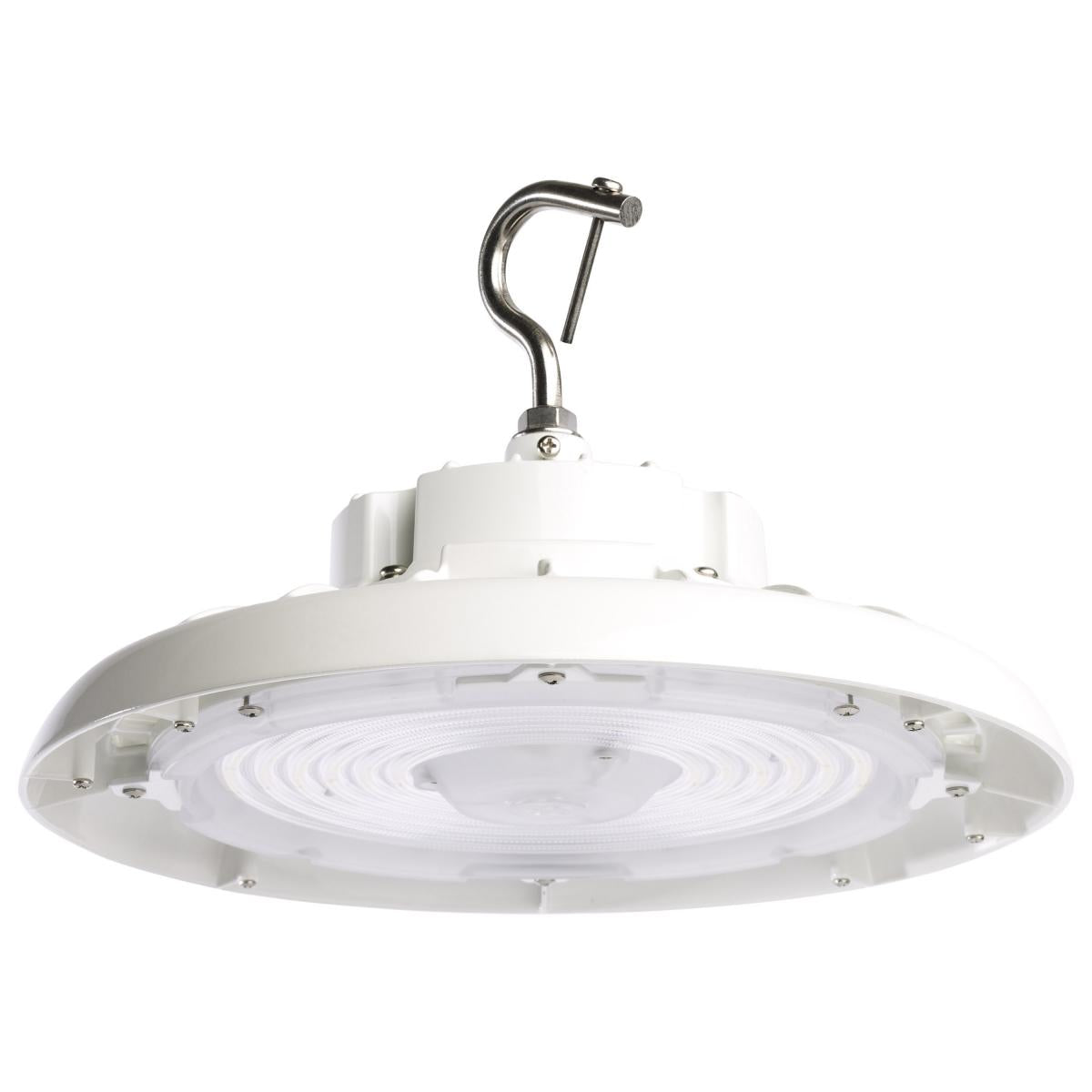 Satco 65-812 Wattage 80W/100W/120W and CCT Selectable 3K/4K/5K LED UFO High Bay 120-347 Volt White Finish