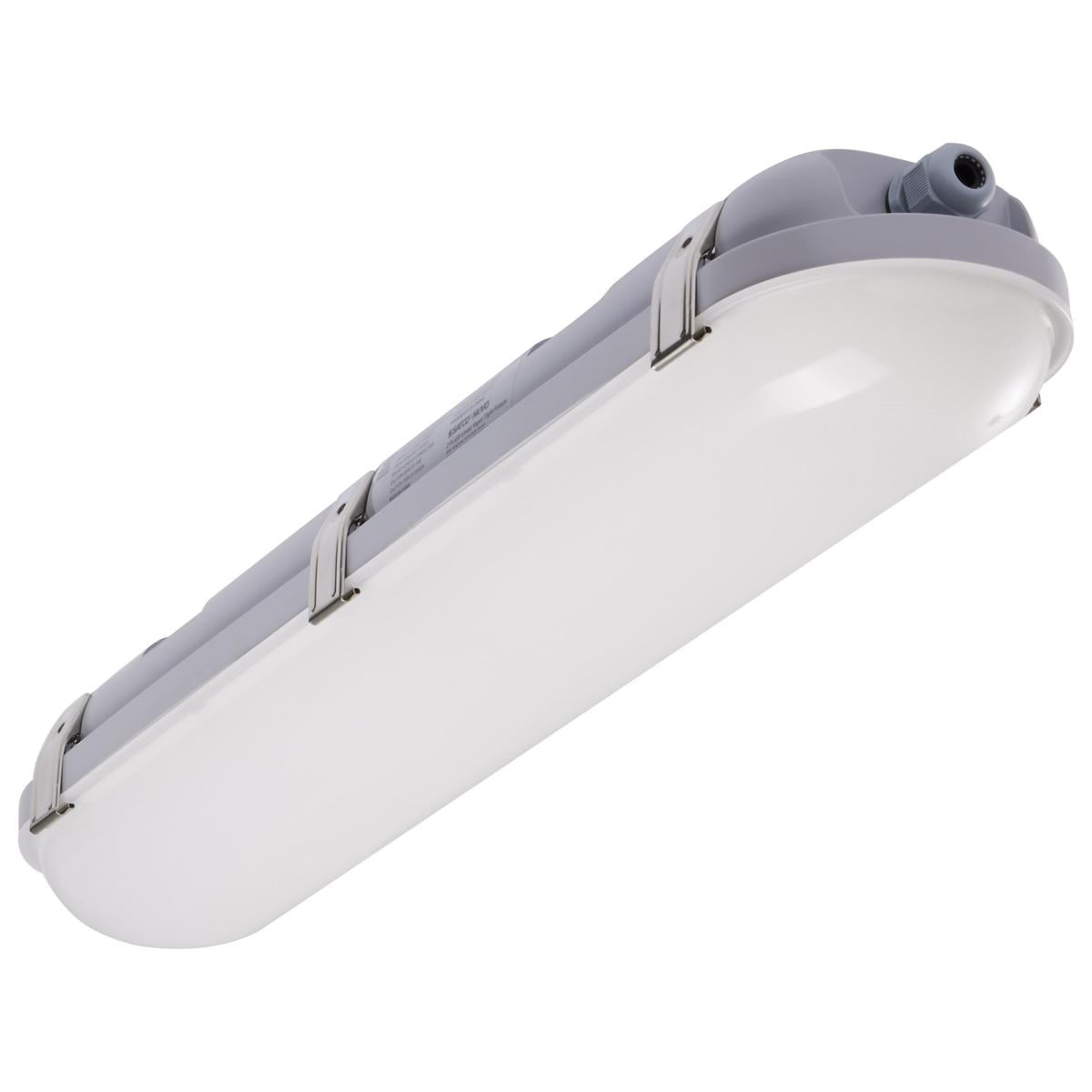 Satco 65-823R1 2 Foot 20 Watt Vapor Proof Linear Fixture with Integrated Microwave Sensor CCT Selectable IP65 and IK08 Rated 120V-347V