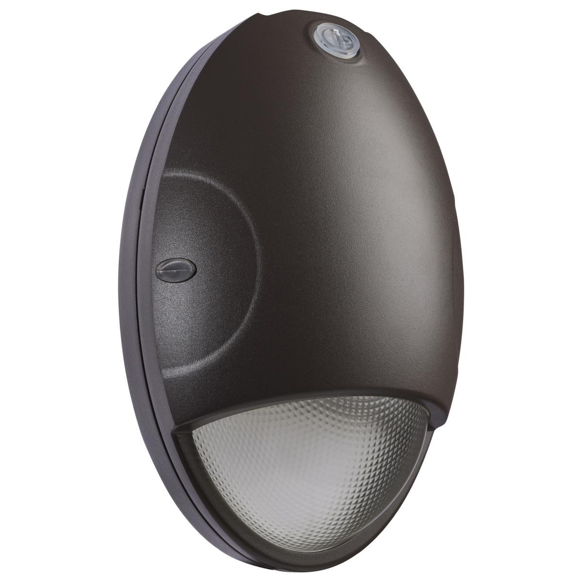 Satco 65-880 Oval Small Emergency Wall Pack LED CCT Selectable Photocell Bronze Finish
