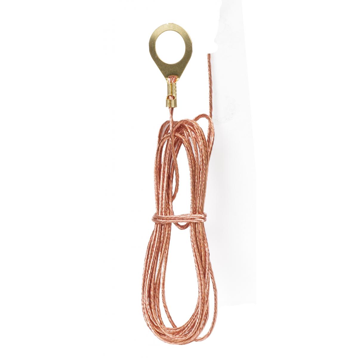 Satco 80-2330 6 Foot 18/1 Bare Copper Ground Wire 1/8 IP Round Ground Lug
