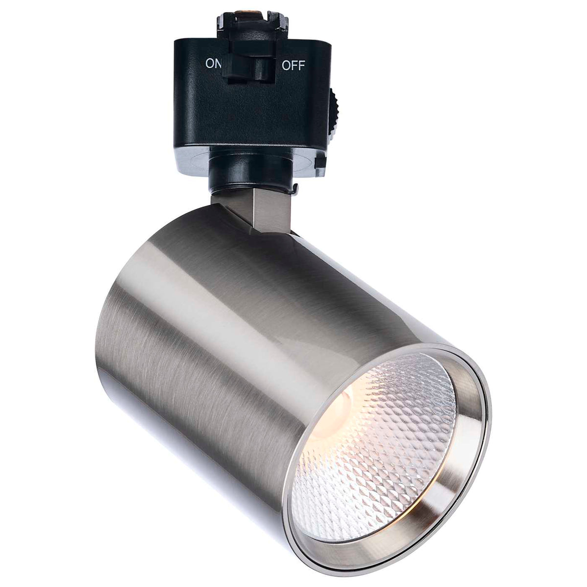 Satco JH5063 8 Watt LED Track Head 2700K/3000K/3500K/4000K/5000K CCT Selectable Dim to Warm J Style 36 Degree Beam Angle 120 Volt Brushed Nickel Round