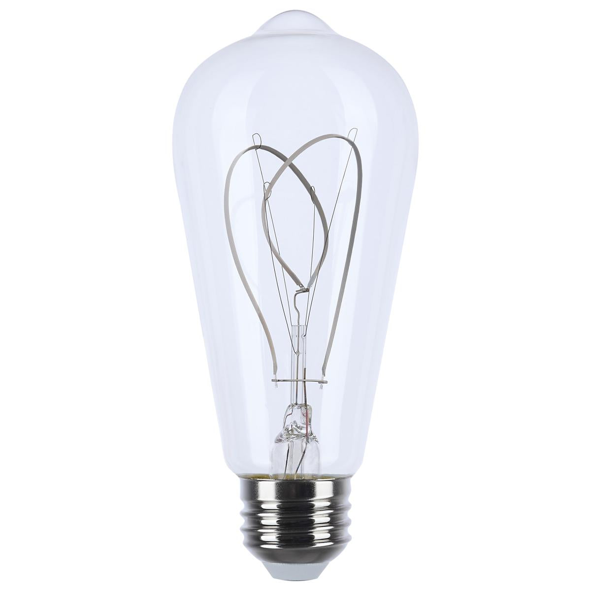 Satco S10525 6ST19/CL/LED-GF/LOOP/927/1CD 6 Watt LED; Reminiscent; Flex Gray Filament; ST19 Loop; Medium Base; 2700K CCT; Clear; 120 Volt