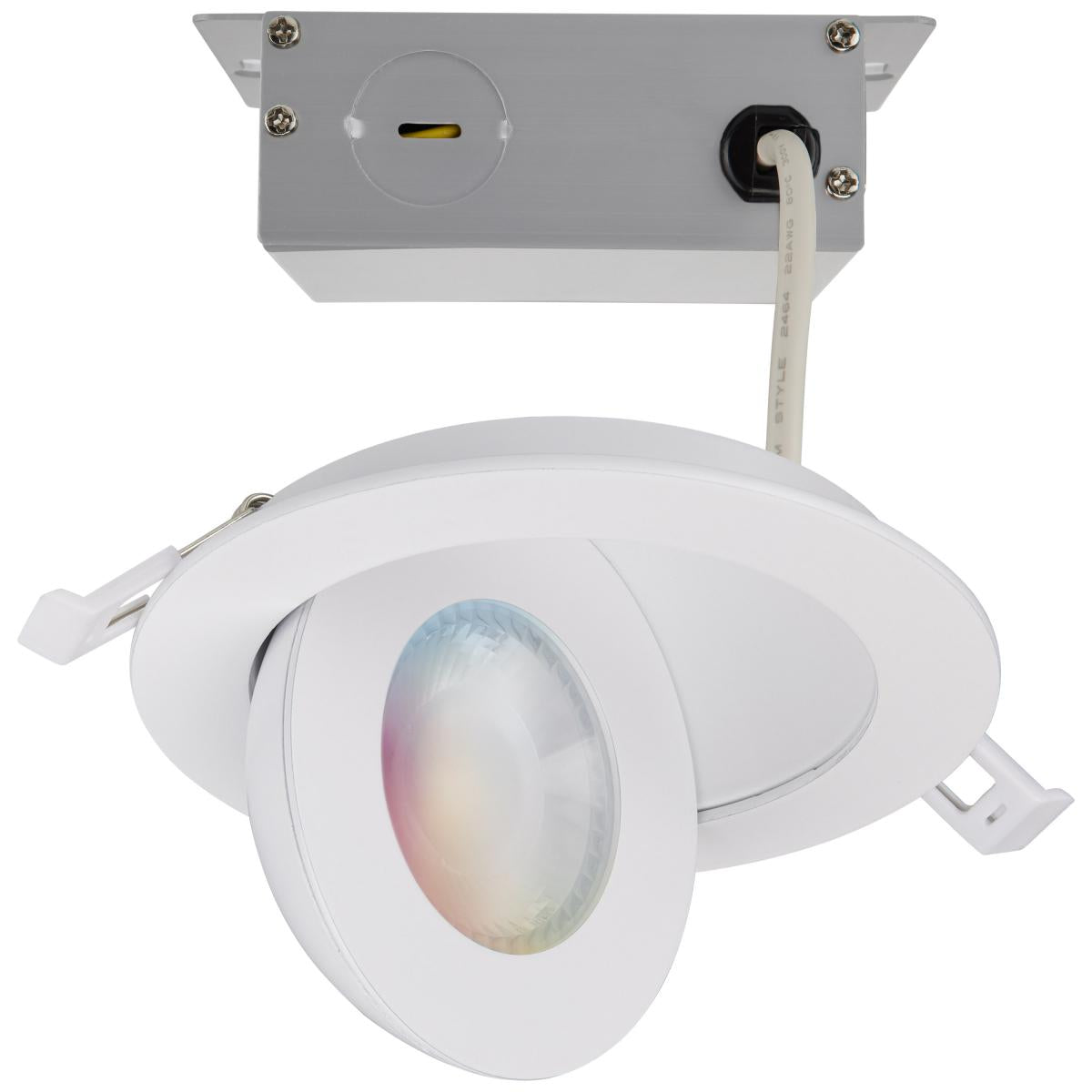 Satco S11295 15 Watt LED Gimbaled Downlight 6 Inch RGB & Tunable White Round Starfish IOT White Finish 1200 Lumens 120-277 Volt