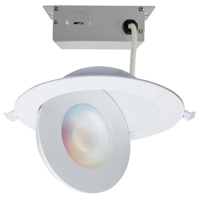 Satco S11295R1 15WLED/GBL/6/RGBTW/WH Starfish 15 Watt LED Gimbal Downlight 6 Inch 2700K-5000K RGB Tunable White Remote Driver White Finish 120-277