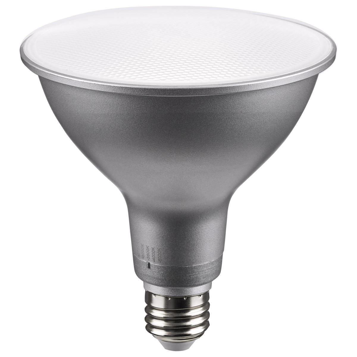 Satco S11591 15.5 Watt PAR38 LED Medium Base Silver Finish CCT Selectable 120 Volt 40 Degree Beam Angle