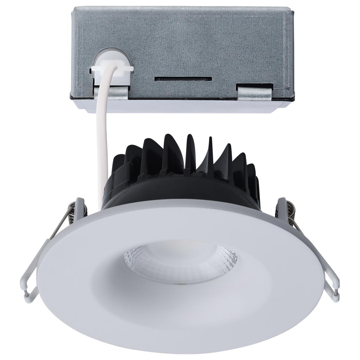 Satco S11630R1 10W/DW/DNL3/CCT/RND/RD/WH 10 Watt LED Direct Wire Downlight; Remote Driver; CCT Selectable; Dimmable; Round; White Finish