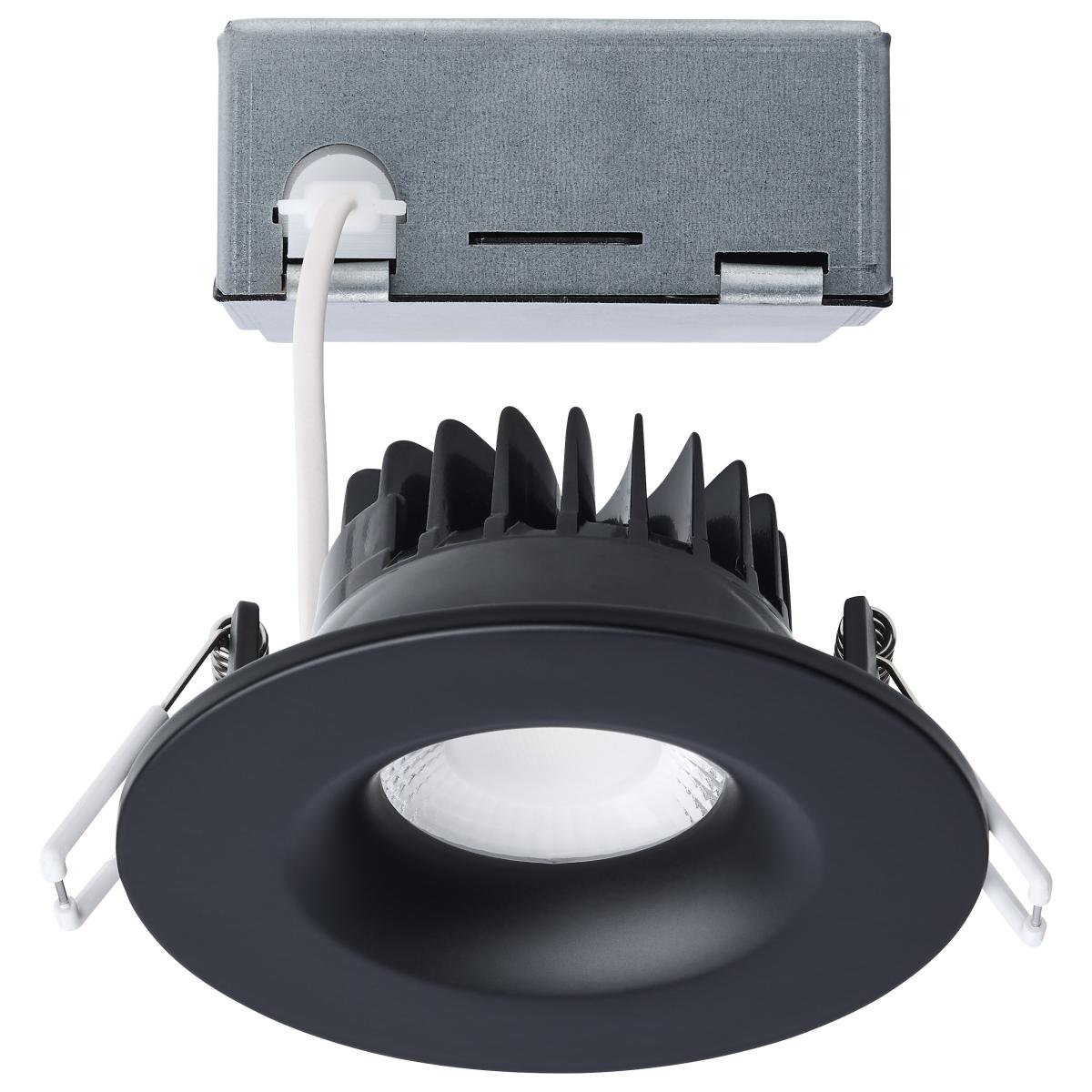 Satco S11631R1 10W/DW/DNL3/CCT/RND/RD/BK 10 Watt LED Direct Wire Downlight; Remote Driver; CCT Selectable; Dimmable; Round; Black Finish