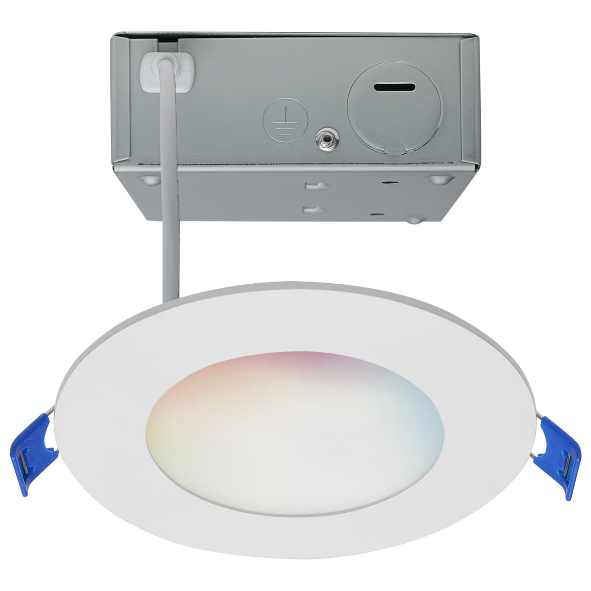 Satco S11636 Starfish 8 Watt LED Direct Wire Downlight 4-Inch Remote Driver RGBTW Round White Finish