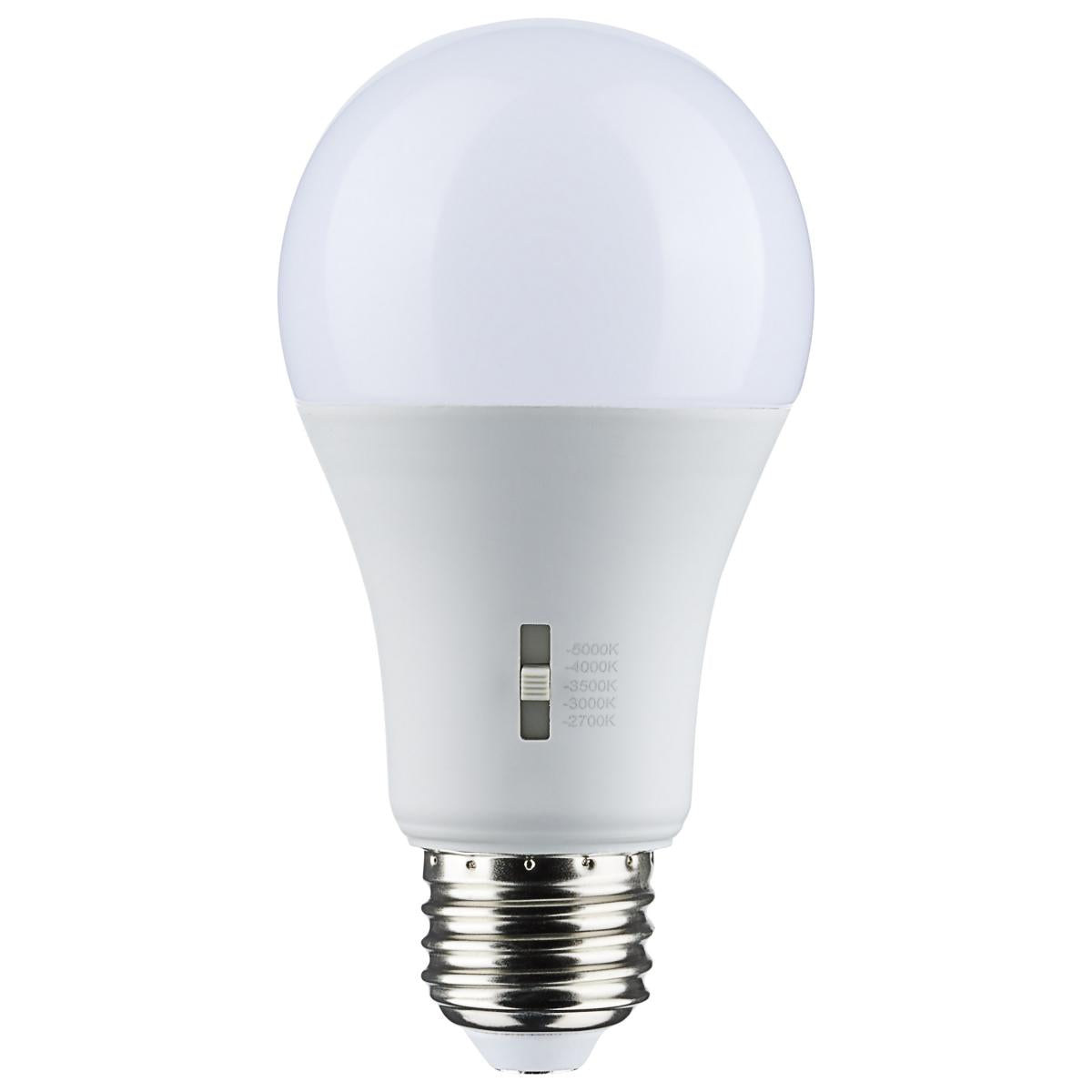 Satco S11791 8.8 Watt A19 LED Medium Base CCT Selectable 120 Volt White Finish