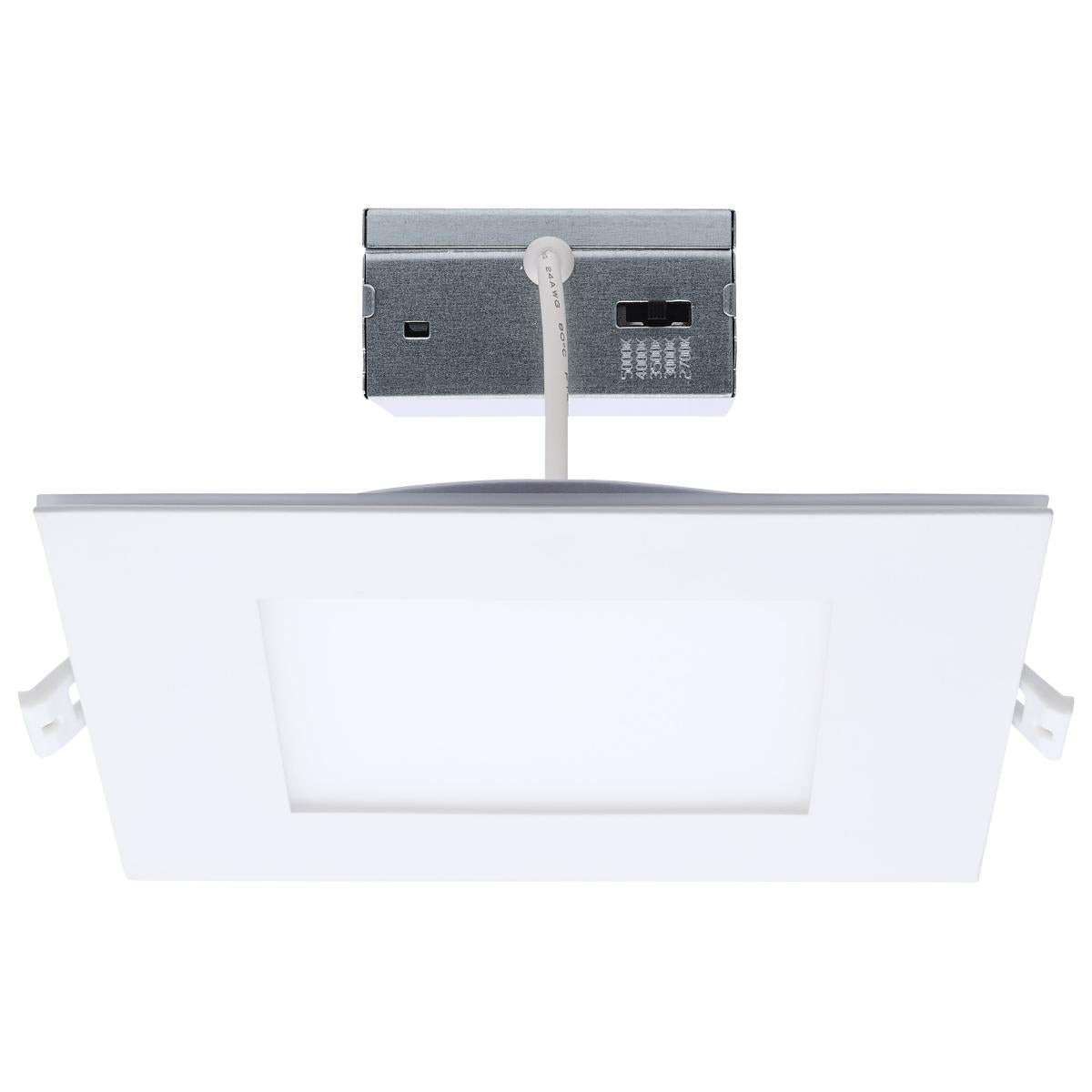 Satco S11889 12WLED/DW/6/CCT-SEL/SQ/RD/NL 12 Watt LED Direct Wire Downlight with Night Light 6 Inch Remote Drive CCT Dimmable Square White Finish