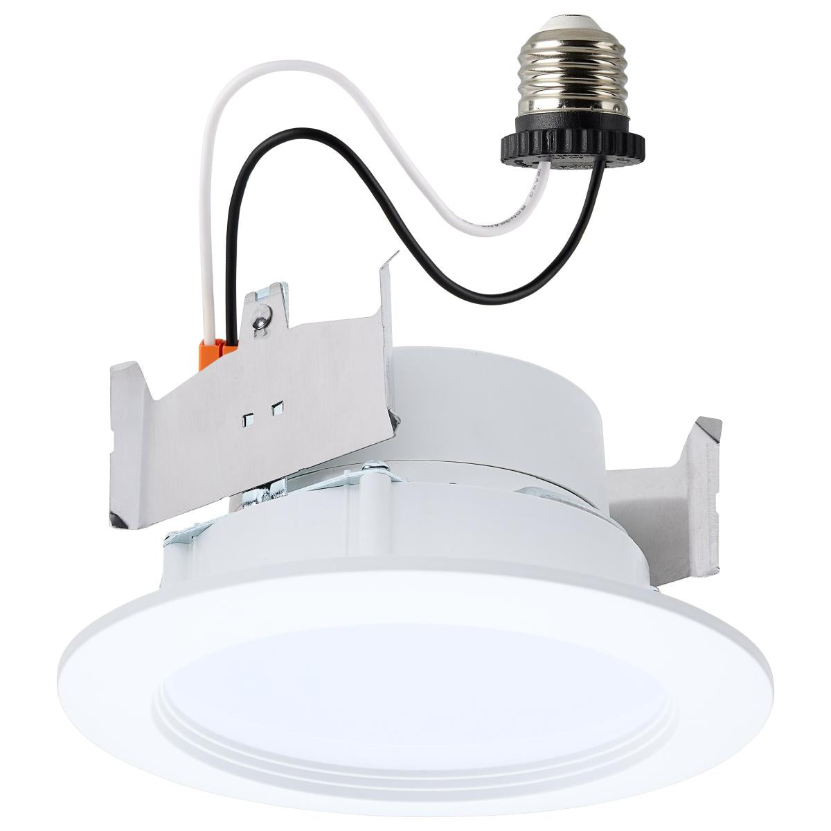 Satco S11895 9WLED/DLR/4/FS/WR/RND/WH 6.5/8/9.3 Watt LED Downlight Retrofit 27K/30K/35K/40K/50K 4 Inch Regressed Wafer Round Matte White Finish