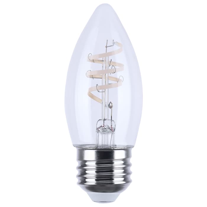 Satco S12555 4B11/CL/LED-GF/COIL/930/E26 4 Watt B11 LED Reminiscent Flex Gray Coil Filament E26 3000K 120 Volt