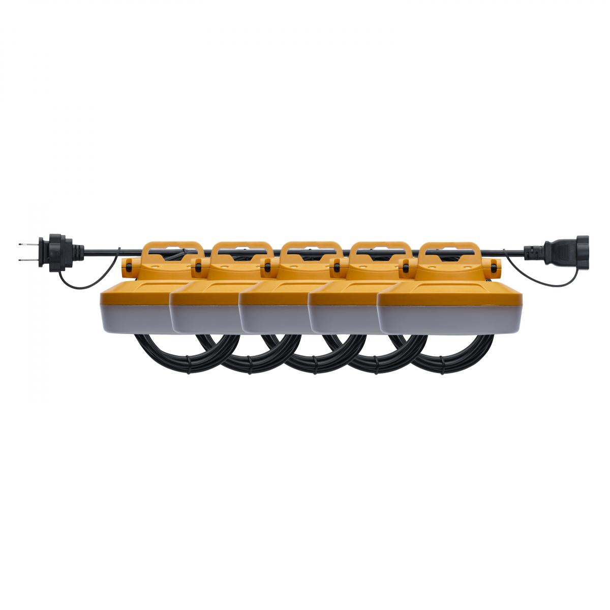 Satco S13168 60 Watt LED High-Lumen Industrial/Commercial String Light 5 Interconnected Lamps 5000K 50 Foot Integrated Cord 120 Volt
