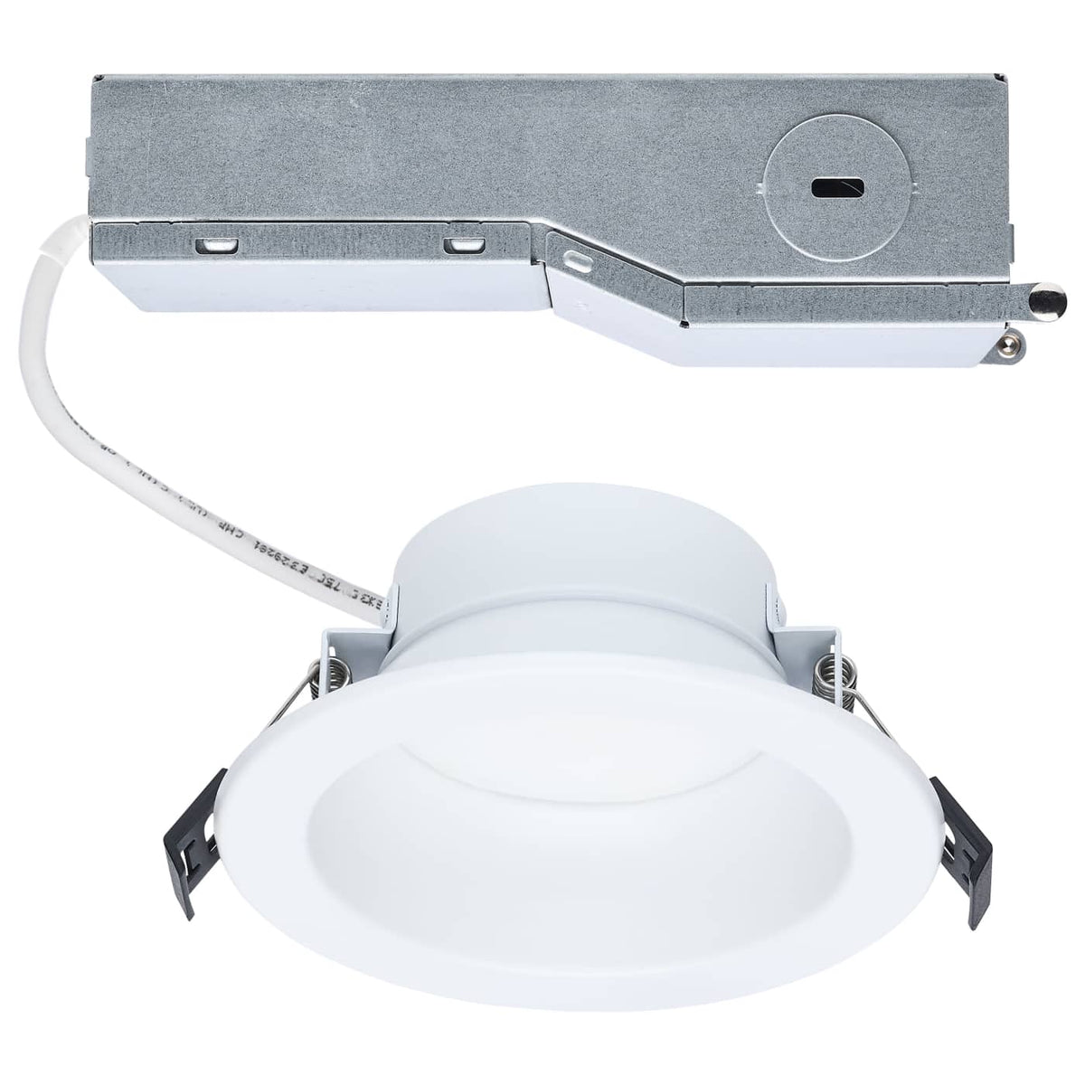 Satco S13510 Performer Series Commercial LED Downlight 4 Inch Round 12W/9W/6W Wattage Selectable 2700K/3000K/3500K/4000K/5000K CCT Selectable Remote Driver 120-347 Volt 0-10V Dimming Color trim accessories available