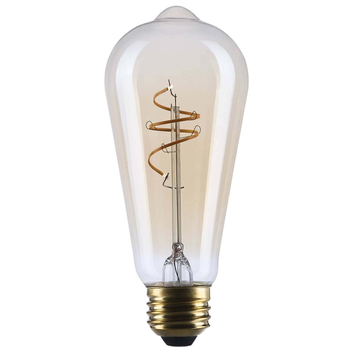 Satco S14207 5.5 Watt ST19 LED 2000K CCT Medium Base Clear Glass Amber Coil Filament Dimmable 120 Volt