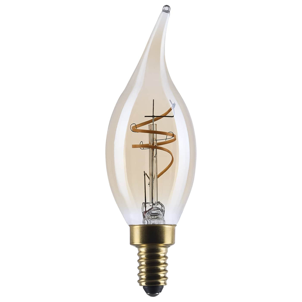 Satco S14220 3.5 Watt CA11 LED 2000K CCT Candelabra Base Clear Glass Amber Coil Filament Dimmable 120 Volt