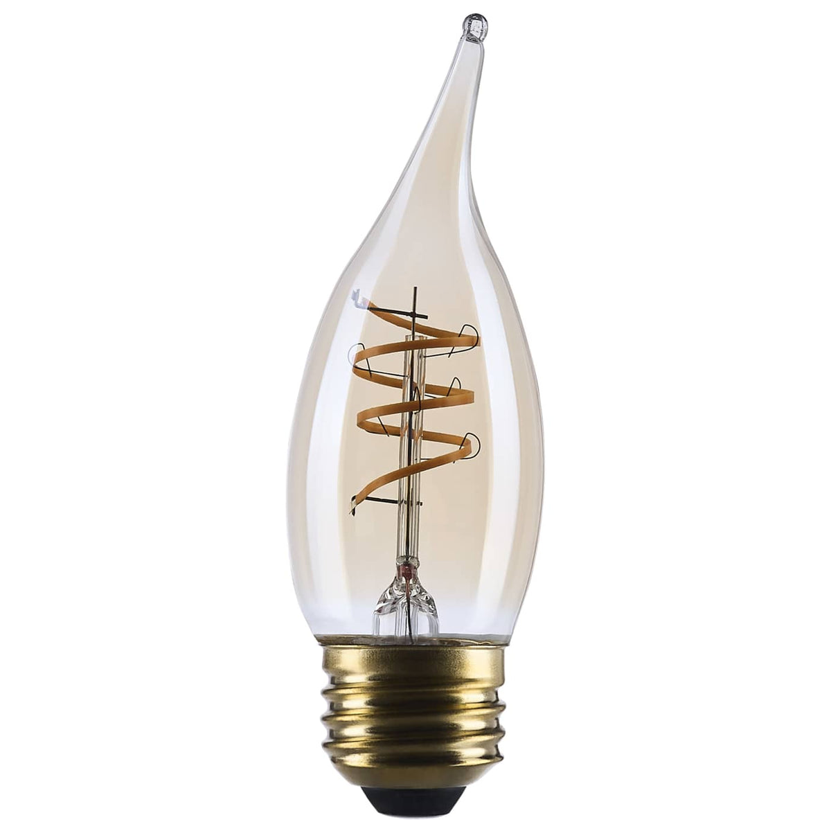 Satco S14225 5.5 Watt CA11 LED 2000K CCT Medium Base Clear Glass Amber Coil Filament Dimmable 120 Volt