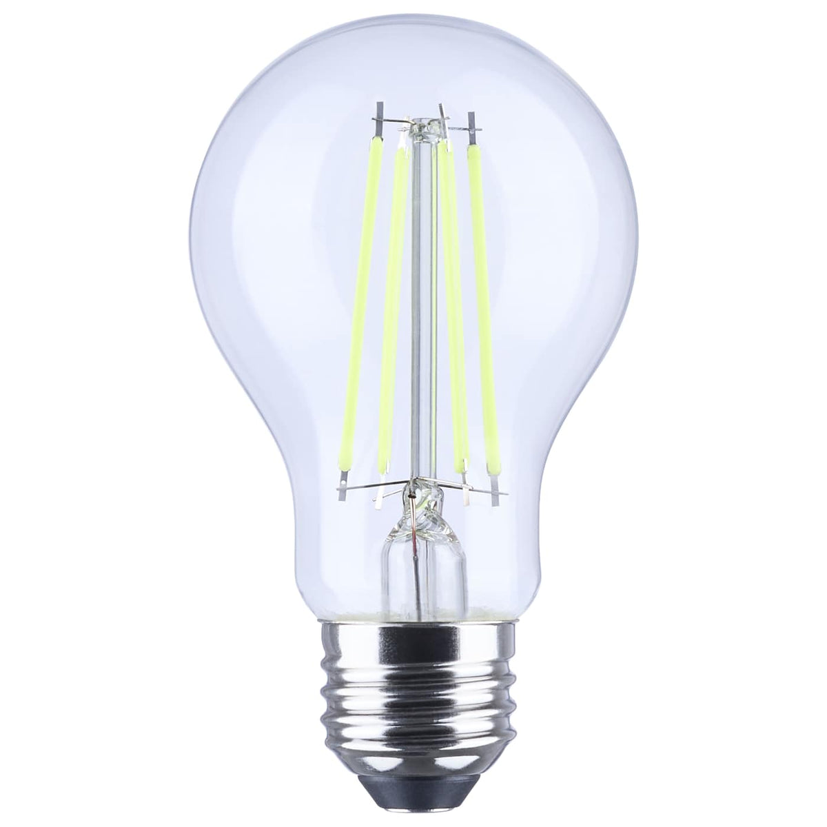 Satco S14387 8 Watt LED A19 Straight Filament Green Light Glass 120 Volt 1-Pack