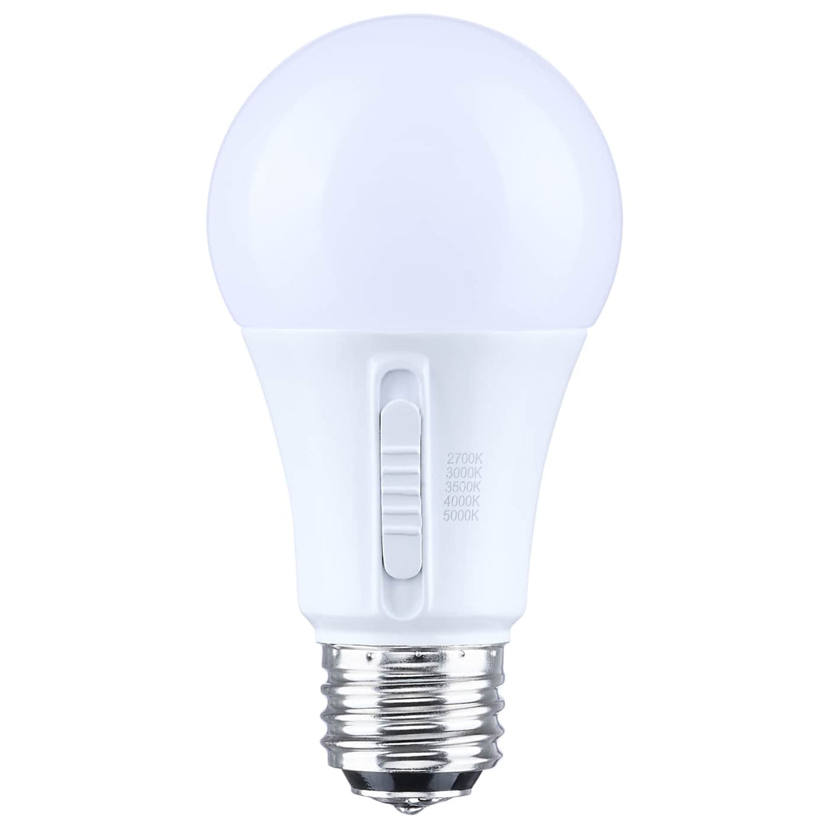 Satco S14410 15 Watt LED A19 27K/3K/35K/4K/5K CCT Medium Base Plastic 12-24 Volt AC 12-34 Volt DC 1-Pack