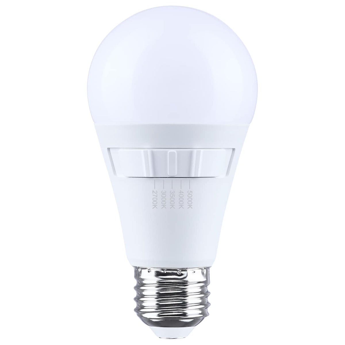 Satco S15194 12 Watt A19 LED 27K/30K/35K/40K/50K CCT 90 CRI Medium Base Plastic Dimmable 120 Volt