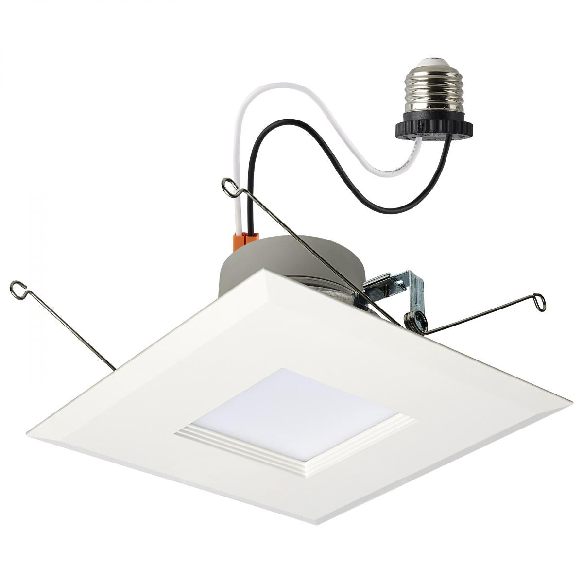 Satco S18803 LED Retrofit Downlight 7.5/10.5/14.5 Wattage Selectable CCT and Lumens Selectable 120 Volt ColorQuick and PowerQuick Technology Square White Finish