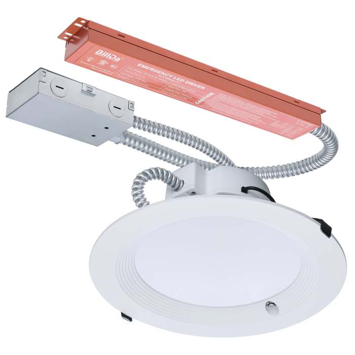 Satco S21606 28W/CDL/8/120-347/FS/RND/DD/E 28W Field Selectable LED 8-Inch Downlight Dual Dimming Integrated Emergency Driver Round 120-277 Volt