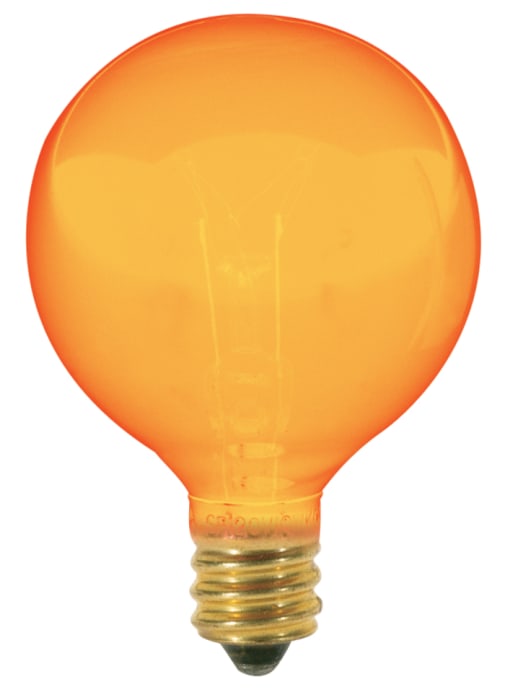 Satco S3836 10G12.5/A 10 Watt 120 Volt G12.5 Candelabra Base Amber Globe