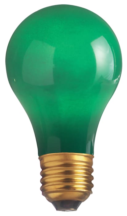 Satco S6091 25 Watt 130 Volt Ceramic Green A19 Medium E26 Base