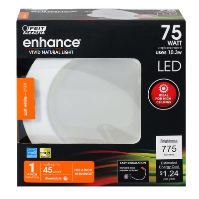 FEIT LEDR4HO/927CA 2700K 10.3 Watts Round LED Downlight