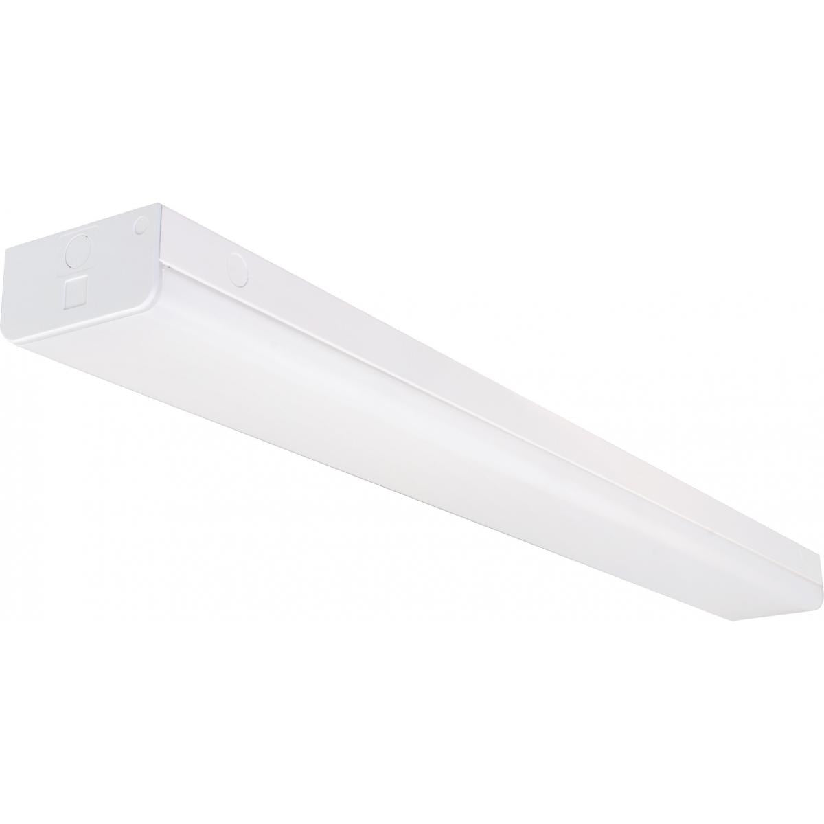 Satco 65-1152 LED 4 ft. Wide Strip Light 40W 4000K White Finish with Knockout and Emergency Back Up