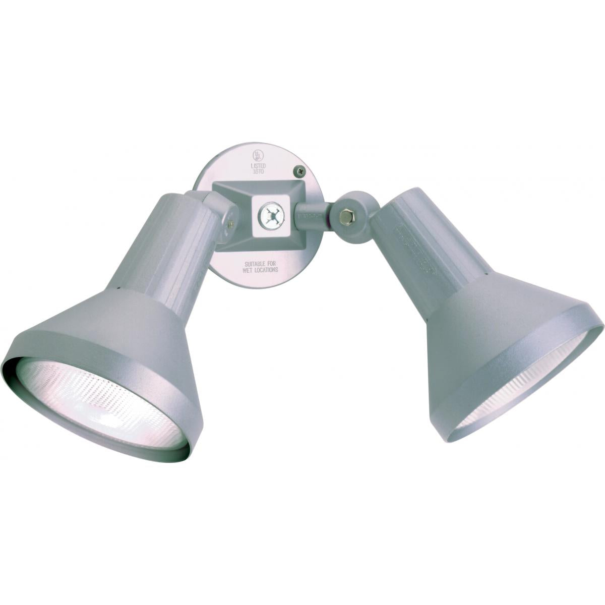 Satco 77-703 2 Light - 15" - Flood Light Exterior - PAR38 with Adjustable Swivel - Gray Finish