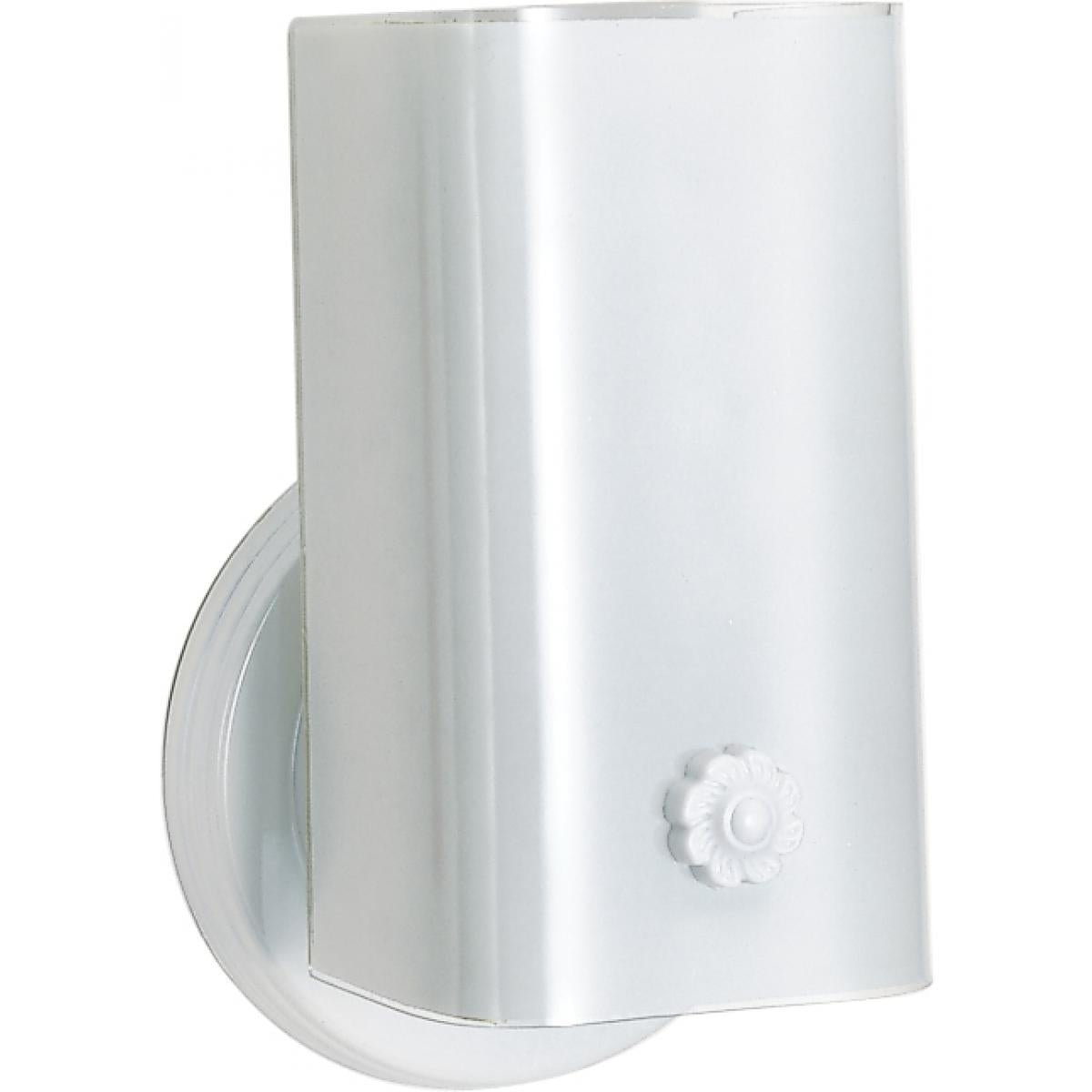 Satco 77-989 1 Light - 7" Vanity with White "U" Channel Glass with Switch - White Finish