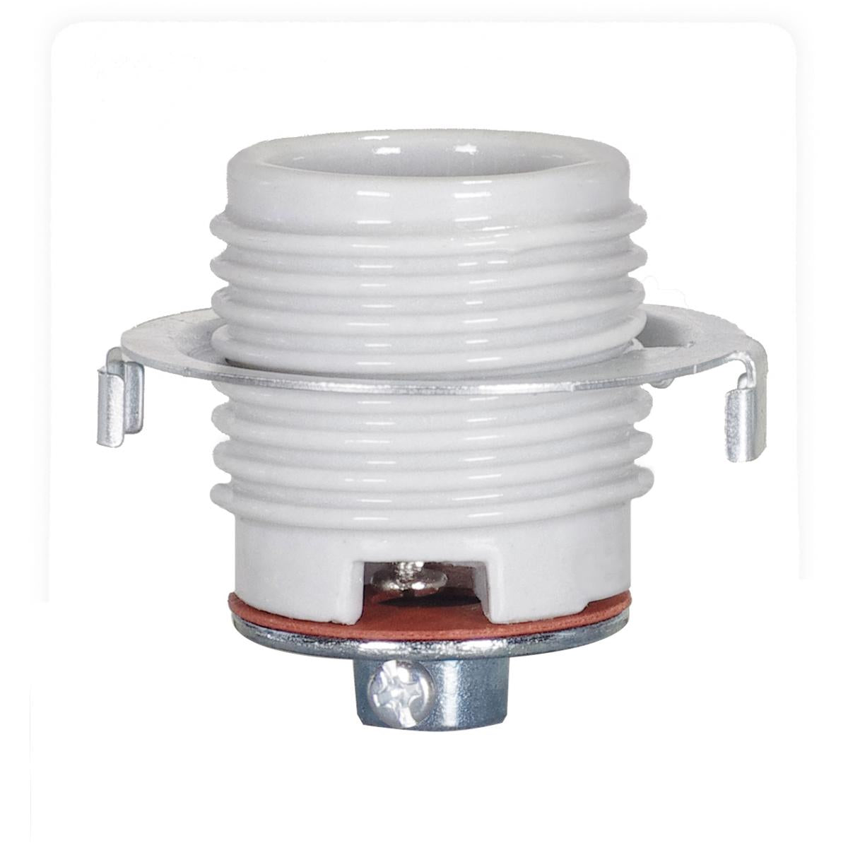 Satco 80-1075 Keyless Threaded Porcelain Socket With Cap And Ring 1/4 IPS CSSNP Screw Shell Glazed 660W 250V 200/10 Master