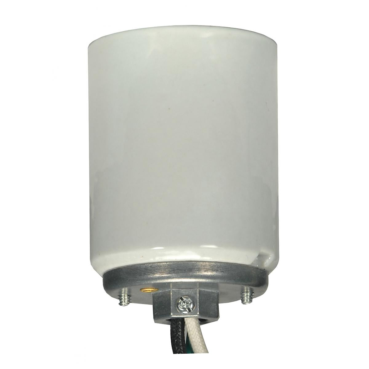 Satco 80-1449 Mogul lamp socket Porclean Glazed finish 1/4 Cap with 20in. leads