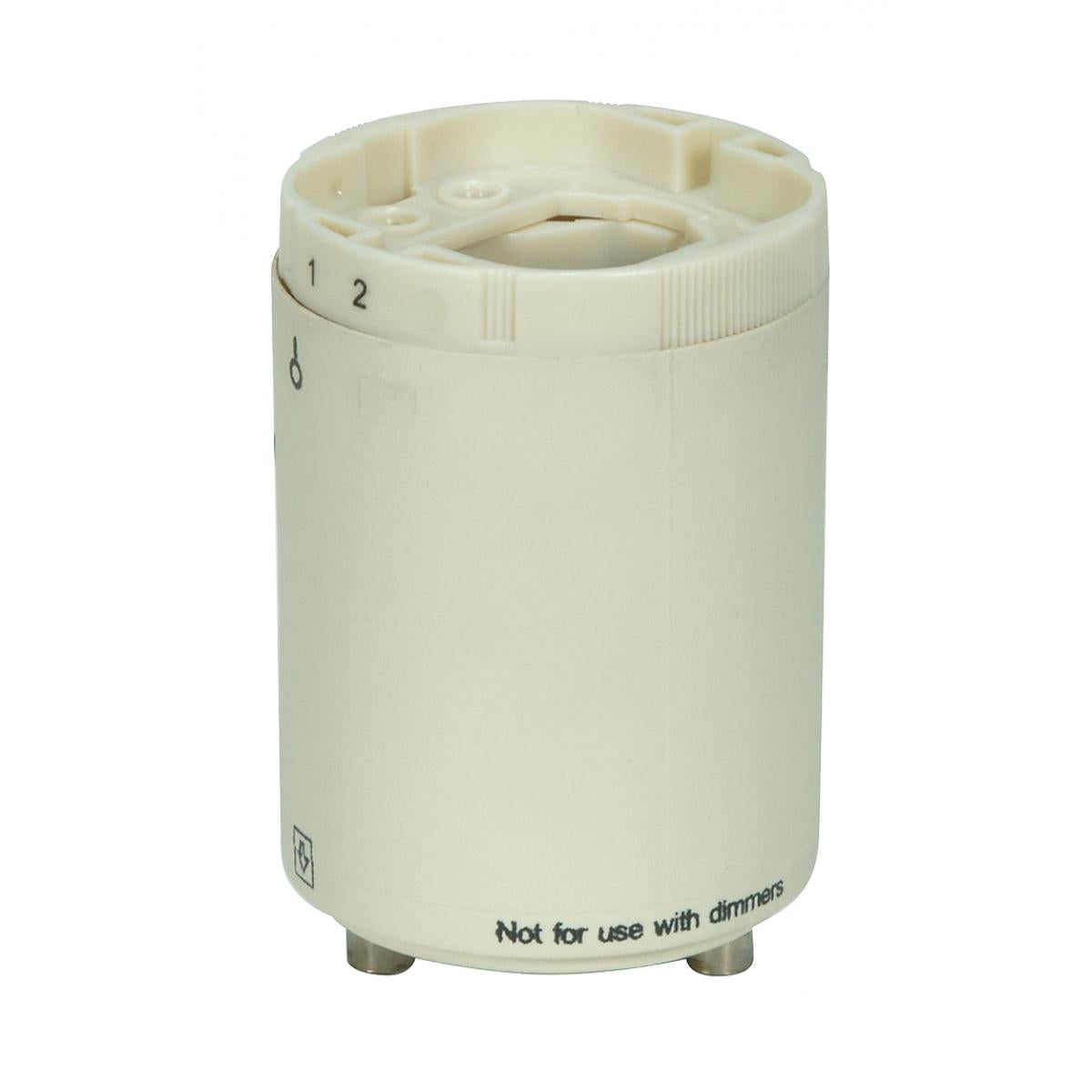 Satco 80-1846 Smooth Phenolic Electronic Self-Ballasted CFL Lampholder 120V, 60Hz, 0.15A 13W G24q-1 And GX24q-1 2" Height 1-1/2" Width