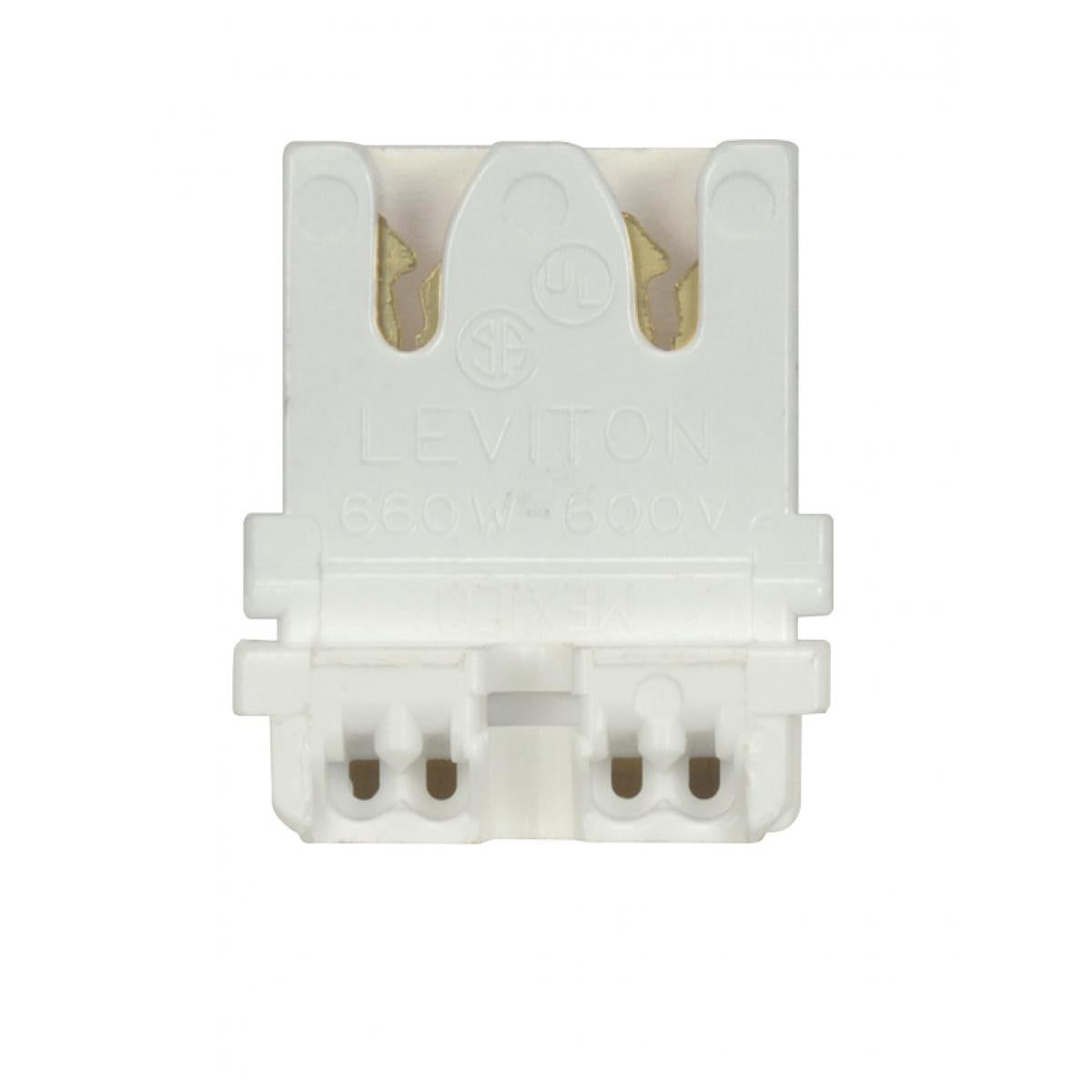 Satco 80-1937 Bi-Pin Lampholder Medium Straight-In For 20GA Panel Slide-On G13 Base Quick Connect No. 18GA Non Shunted 660W 600V