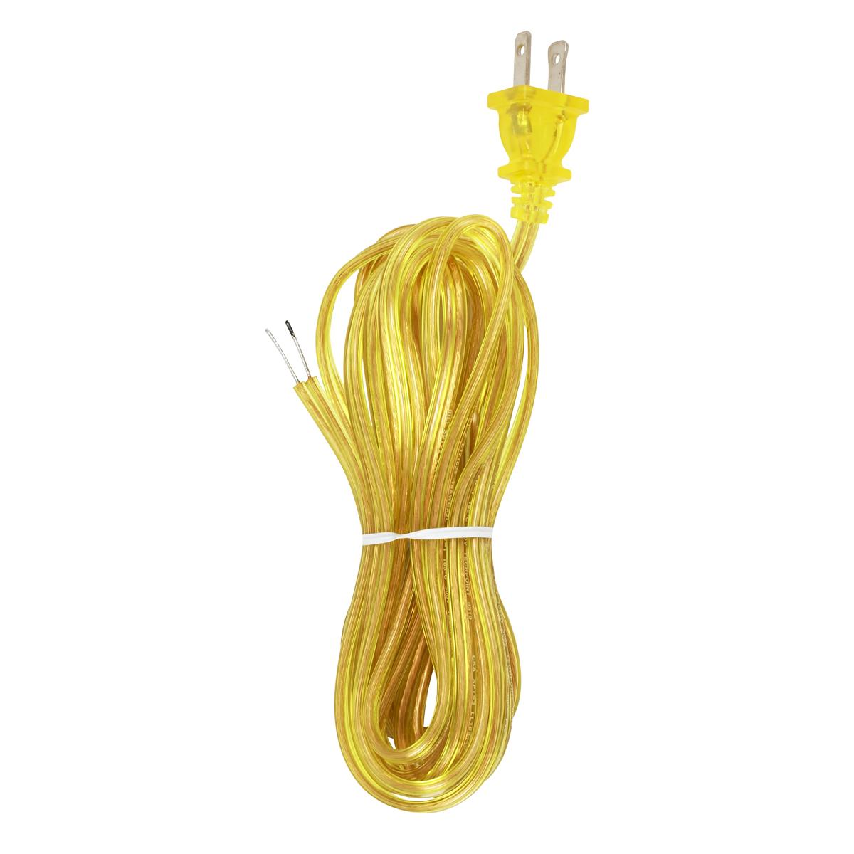 Satco 90-2047 12 Ft. Full Tinned Cord Sets 18/2 SPT-2-105C Cord Sets Full Tinned Tips for Push-In Terminals 3/4" Strip 2" Slit 72" Hank