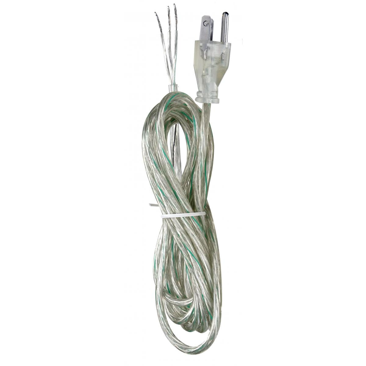 Satco 90-2406 12 FT 18/3 SVT CLEAR SILVER