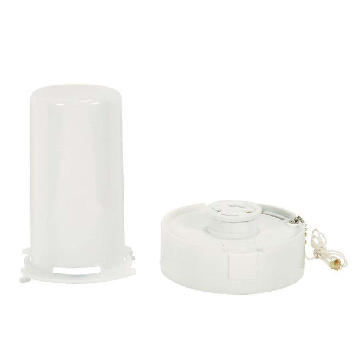 Satco 90-2499 GU24 Fluorescent Pull Chain Receptacle & Lens (2-Piece Set) for Self Ballasted Lamps - 15W Maximum