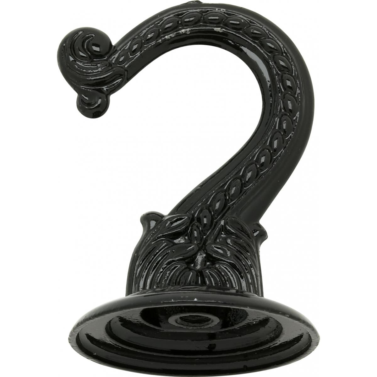 Satco 90-442 Die Cast Large Swag Hook Black Finish Kit Contains 1 Hook And Hardware 10lbs Max