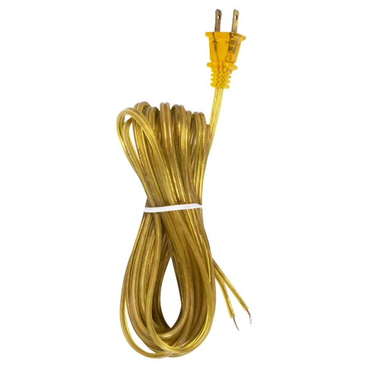 Satco 90-462 18/2 SPT-2-105C All Cord Sets - Molded Plug - Tinned Tips 3/4' Strip with 2' Slit 50 Ctn.20 Ft.