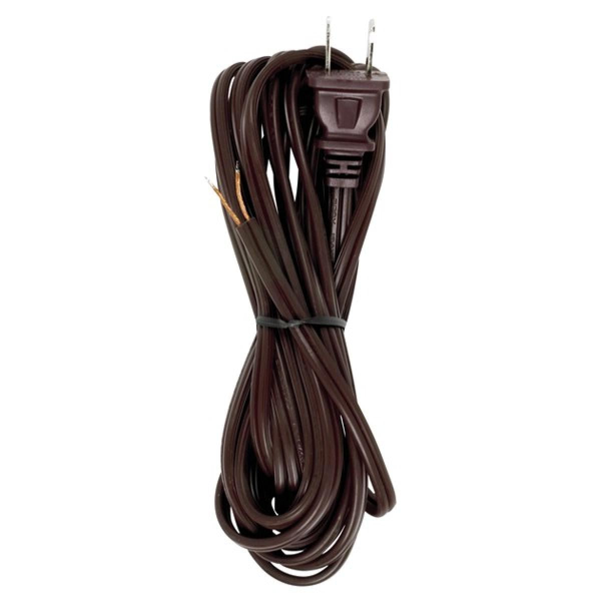 Satco 90-490 18/2 SPT-2-105C All Cord Sets - Molded Plug - Tinned Tips 3/4" Strip with 2" Slit 150 Ctn.15 Ft.