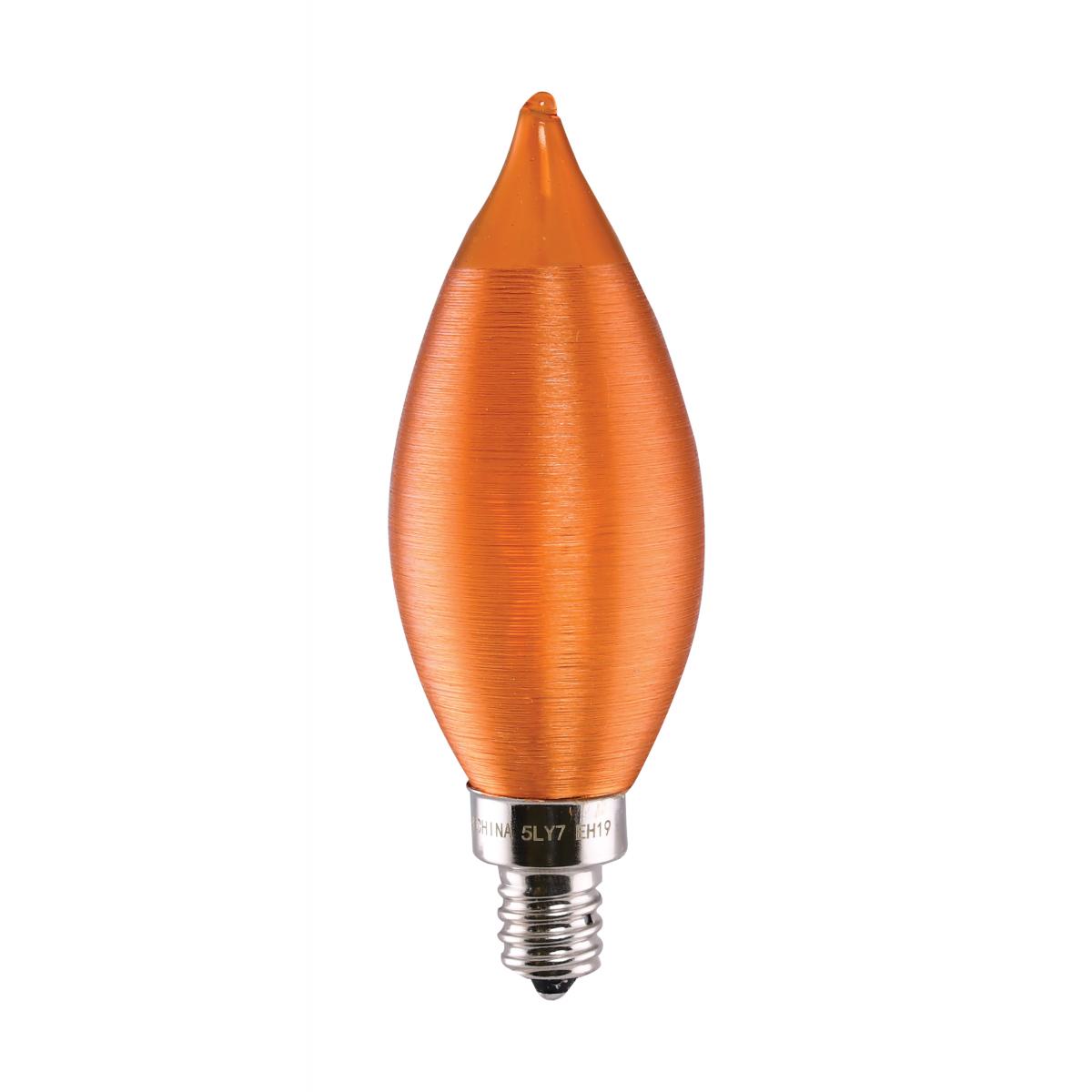 Satco S11307 4 Watt CA11 LED Satin Spun Amber Candelabra base 2100K 120 Volt Carded