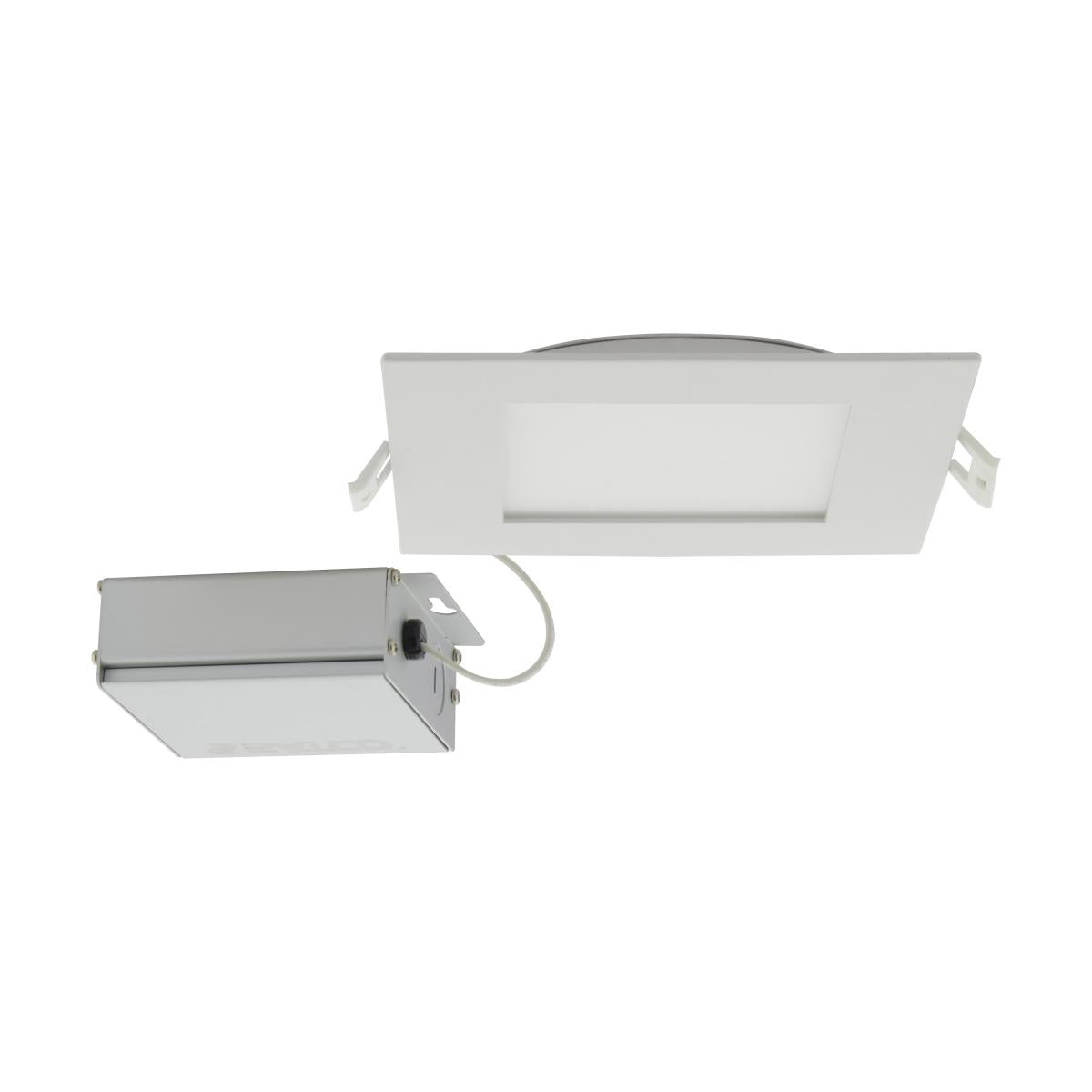 Satco S11830 12 Watt LED Direct Wire Downlight Edge-lit 6 inch CCT Selectable 120 volt Dimmable Square Remote Driver
