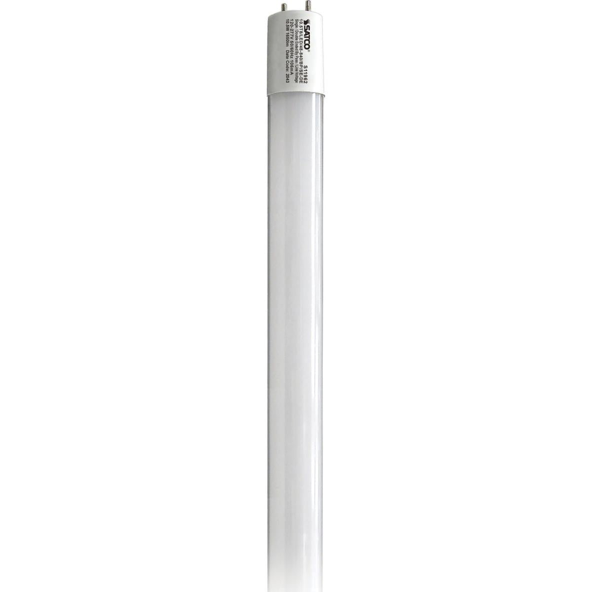 Satco S11962 10.5 Watt T8 LED 4Ft 4000K Medium Bi Pin base Type B Ballast Bypass Single or Double Ended Wiring